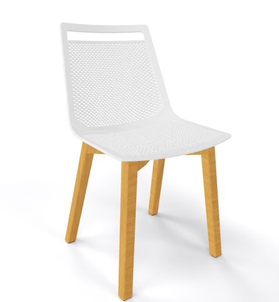 GABER - Židle AKAMI BL, bílá/dřevo - 
