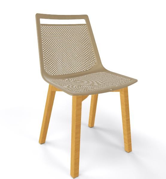 GABER - Židle AKAMI BL, béžová/dřevo - 