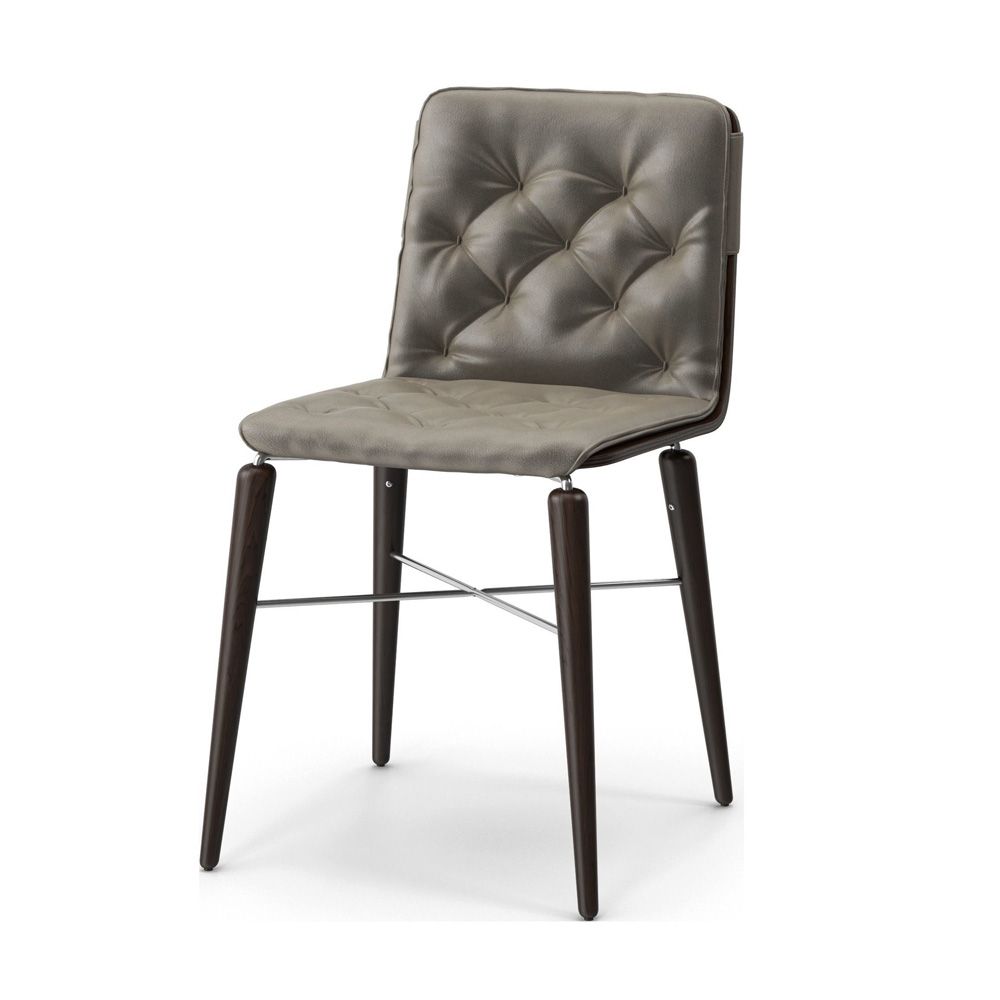 BONTEMPI - Čalouněná židle KATE s dřevěnou podnoží - 