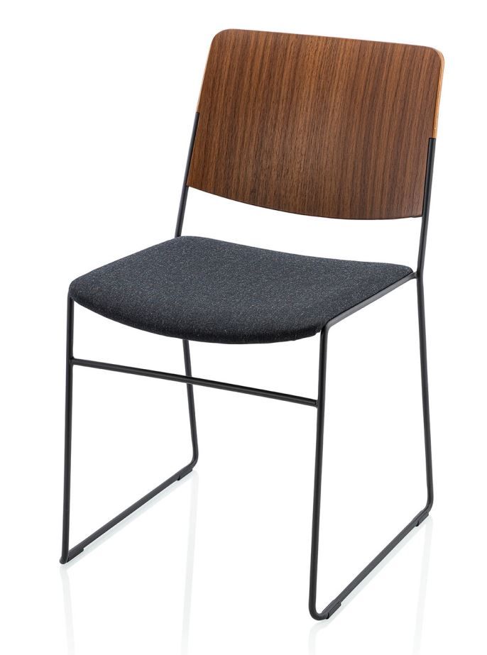 Fornasarig - Ořechová židle LINK 60X s čalouněným sedákem - 