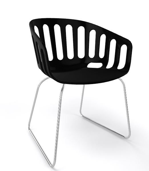 GABER - Židle BASKET ST, černá/chrom - 
