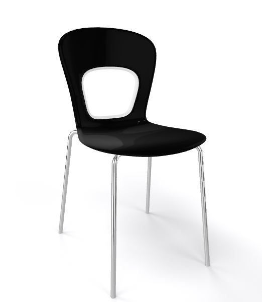 GABER - Židle BLOG, černobílá/chrom - 