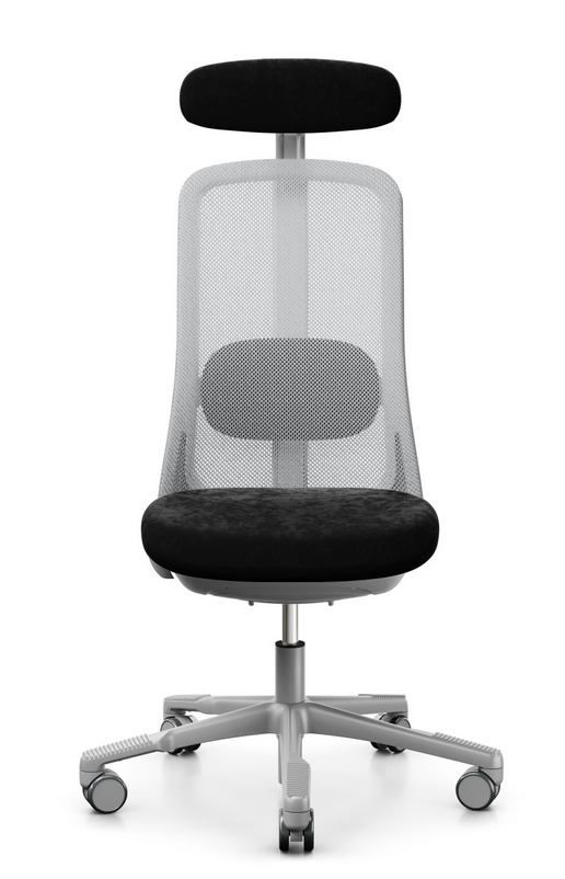HÅG - Židle SOFI 7500 šedá s opěrkou hlavy, vyšší sedák - 