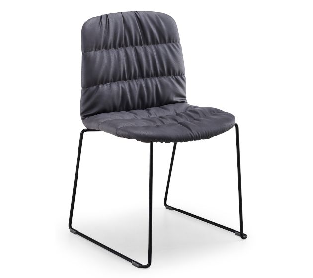 MIDJ - Čalouněná židle LIÙ, ližinová podnož - 