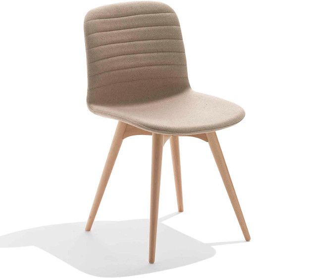 MIDJ - Čalouněná židle LIU\' s dřevěnou podnoží - 