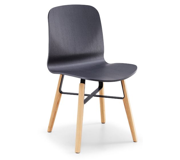 MIDJ - Dřevěná židle LIÙ s kovovými detaily - 