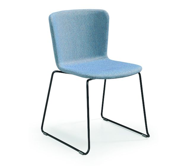 MIDJ - Dvoubarevná čalouněná židle CALLA s kovovou ližinovou podnoží - 