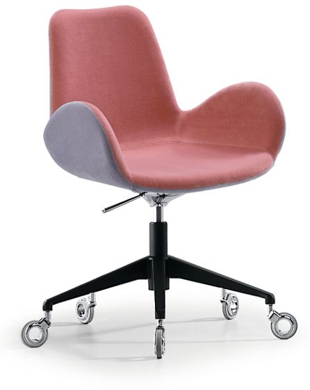 MIDJ - Dvoubarevná židle DALIA s kolečky a s područkami - 