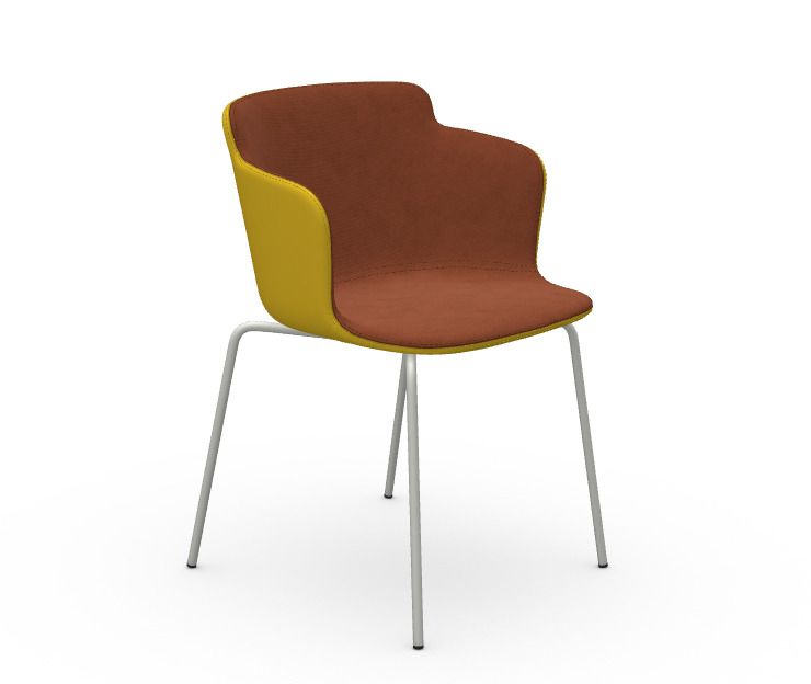 MIDJ - Plastová židle CALLA s čalouněným sedákem - 