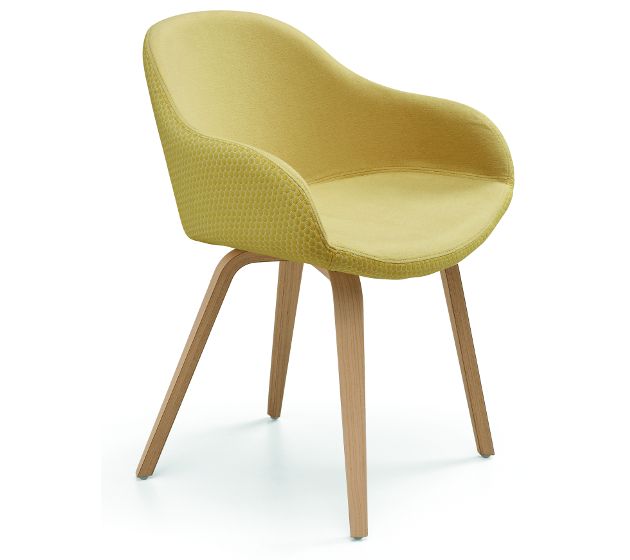 MIDJ - Židle SONNY s dřevěnou podnoží s područkami II. - 