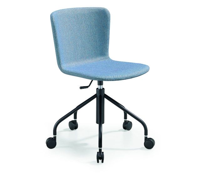MIDJ - Čalouněná židle CALLA s podnoží na kolečkách - 