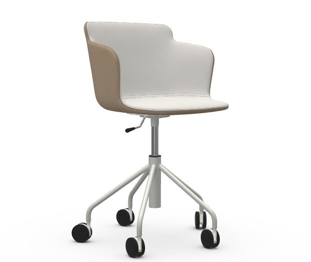 MIDJ - Plastová židle CALLA s čalouněným sedákem, s kolečky - 