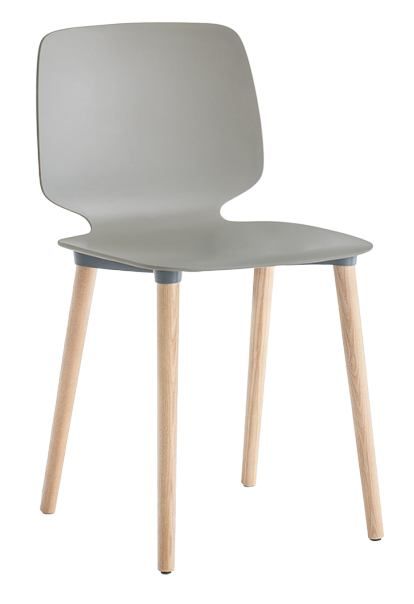 PEDRALI - Židle BABILA 2750 DS s jasanovou podnoží - šedá - 