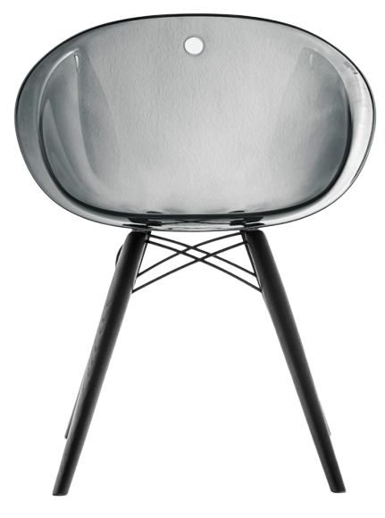PEDRALI - Židle GLISS WOOD 905 DS - transparentní kouřová - 