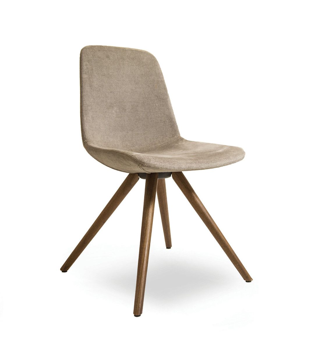 TONON - Čalouněná židle STEP s kulatou dřevěnou podnoží - 