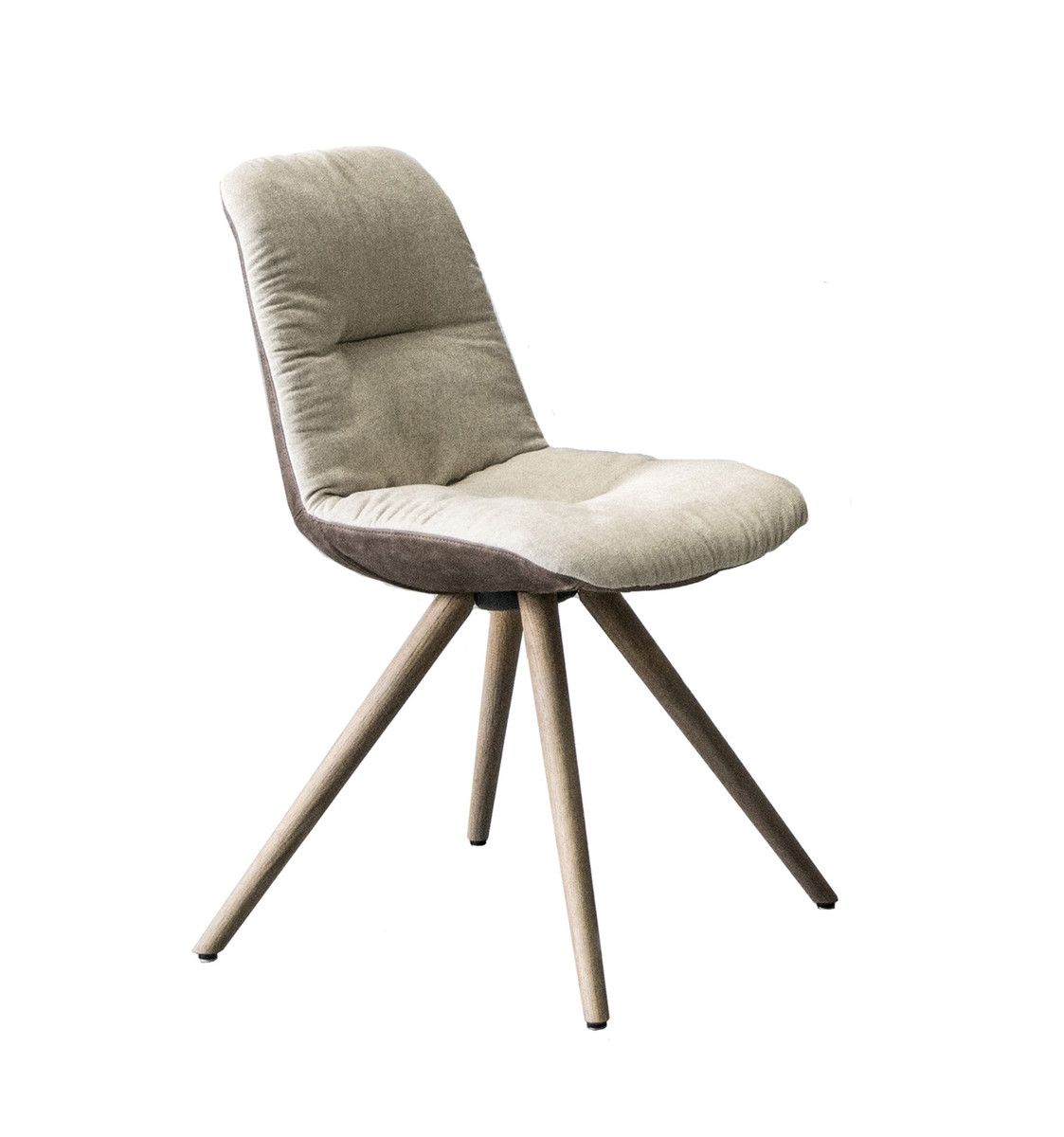 TONON - Čalouněná židle STEP SOFT s kulatou dřevěnou podnoží - 