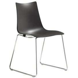SCAB - Židle ZEBRA TECHNOPOLYMER s ližinovou podnoží - antracitová/chrom