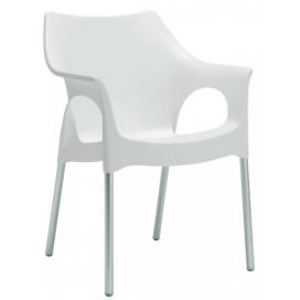 SCAB - Židle OLA - bílá/hliník