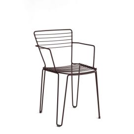 ISIMAR - Židle MENORCA s područkami - hnědá