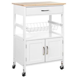 Kuchyňský vozík světlé dřevo/ bílý LUGO