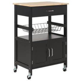 Kuchyňský vozík světlé dřevo/černý LUGO