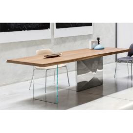 RIFLESSI - Stůl CUBRIC se dřevěnou deskou
