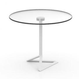 VONDOM - Stůl DELTA se skleněnou deskou, Ø50, Ø59, Ø69 cm