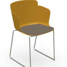 MIDJ - Židle CALLA s čalouněným sedákem a ližinovou podnoží
