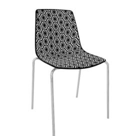 GABER - Židle ALHAMBRA NA, černobílá/chrom