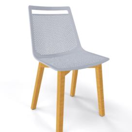 GABER - Židle AKAMI BL, šedá/dřevo
