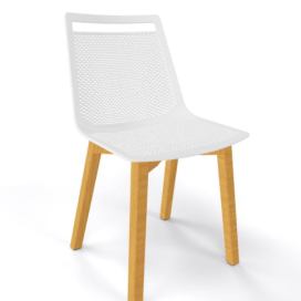 GABER - Židle AKAMI BL, bílá/dřevo