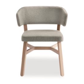 BILLIANI - Dřevěná židle s čalouněným sedákem a opěradlem CROISSANT 571