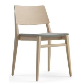 BILLIANI - Dřevěná židle s čalouněným sedákem TAKE 586