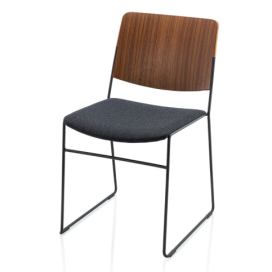 Fornasarig - Ořechová židle LINK 60X s čalouněným sedákem