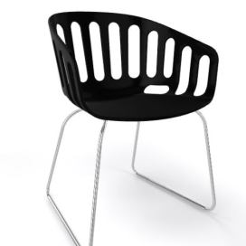 GABER - Židle BASKET ST, černá/chrom