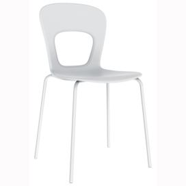 GABER - Židle BLOG, bílošedá/chrom