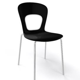 GABER - Židle BLOG, černobílá/chrom