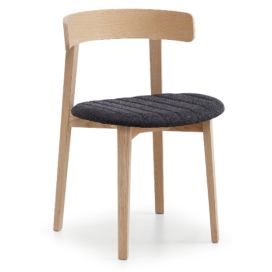 MIDJ - Dřevěná židle Maya s čalouněným sedákem