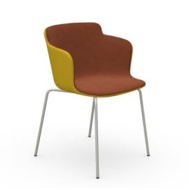 MIDJ - Plastová židle CALLA s čalouněným sedákem