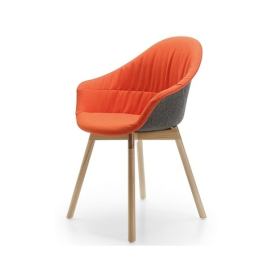 NOTI - Čalouněná židle MAMU s dřevěnou podnoží