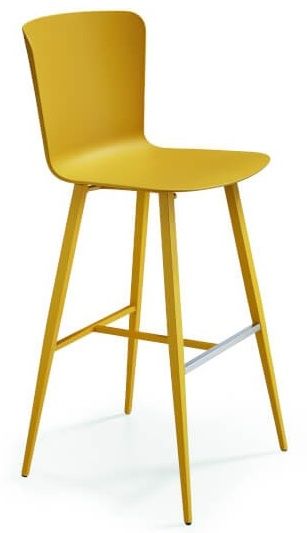 MIDJ - Plastová barová židle CALLA s kovovou podnoží - 