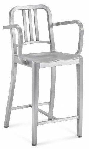 EMECO - Nízká barová židle s područkami NAVY - 