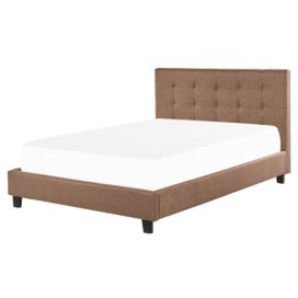 Čalouněná postel 160 x 200 cm hnědá LA ROCHELLE