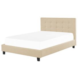 Čalouněná postel 160 x 200 cm béžová LA ROCHELLE