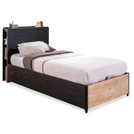 ČILEK - Studentská postel s úložným prostorem BLACK včetně matrace 100x200 cm