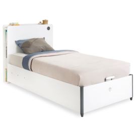 ČILEK - Studentská postel s úložným prostorem a matrací 100x200 cm WHITE
