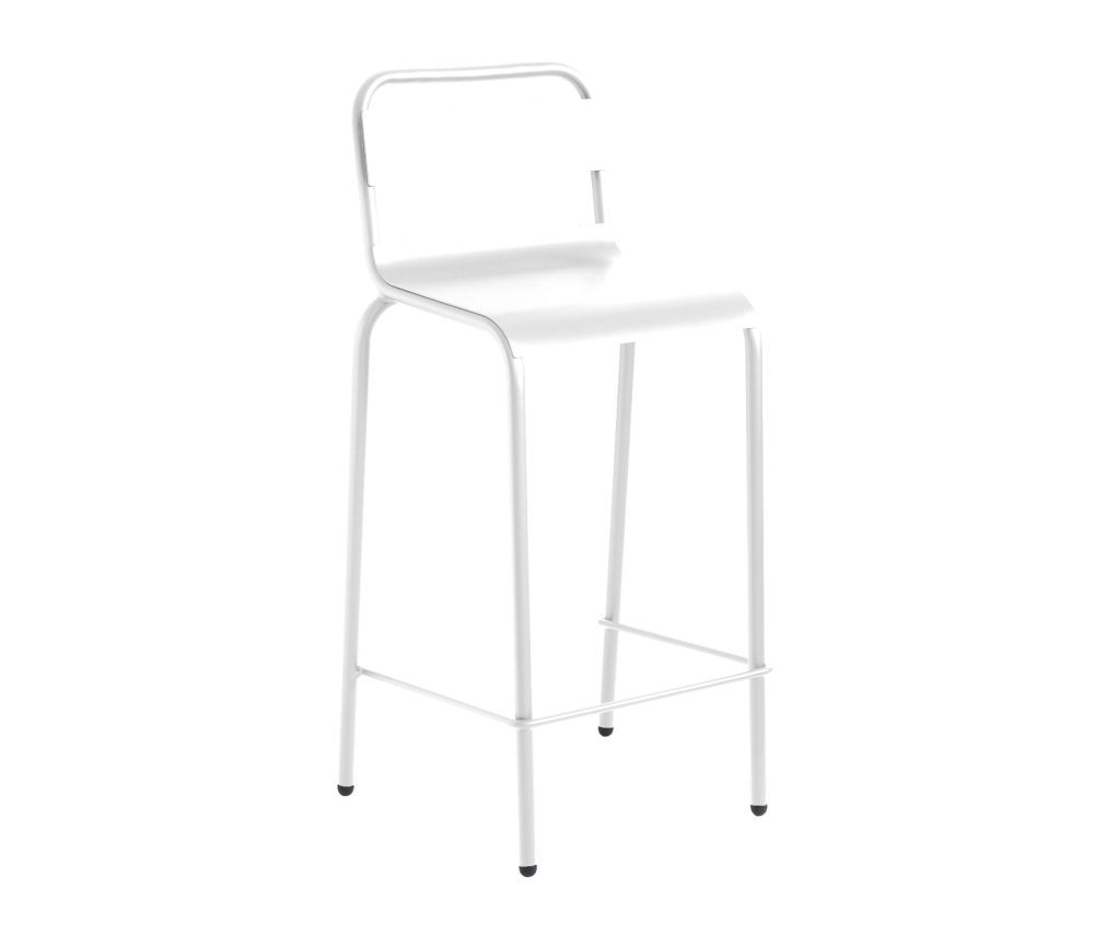 ISIMAR - Hliníková barová židle BIARRITZ nízká - bílá - 