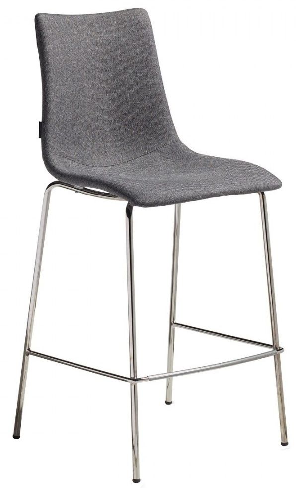 SCAB - Barová židle ZEBRA POP vysoká - šedá/chrom - 