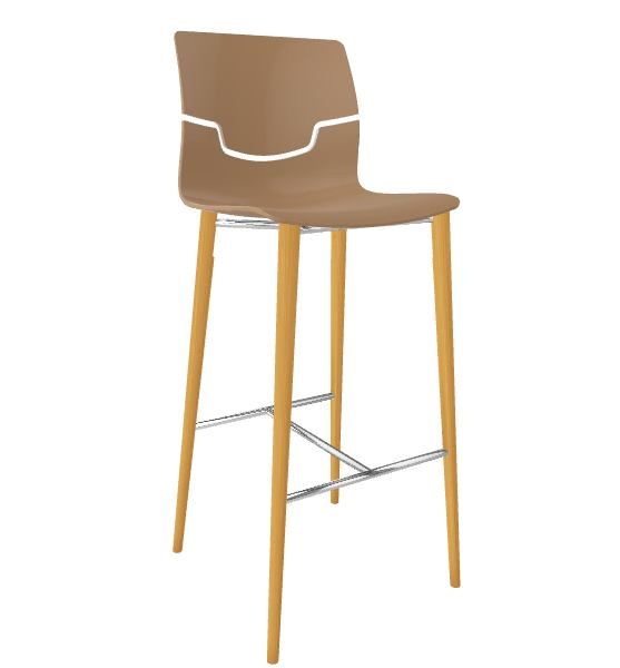 GABER - Barová židle SLOT BL - vysoká, béžová/buk - 