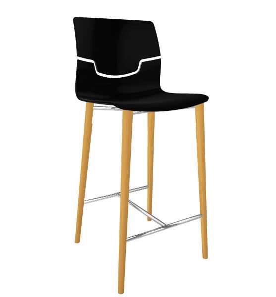 GABER - Barová židle SLOT BL - nízká, černá/buk - 